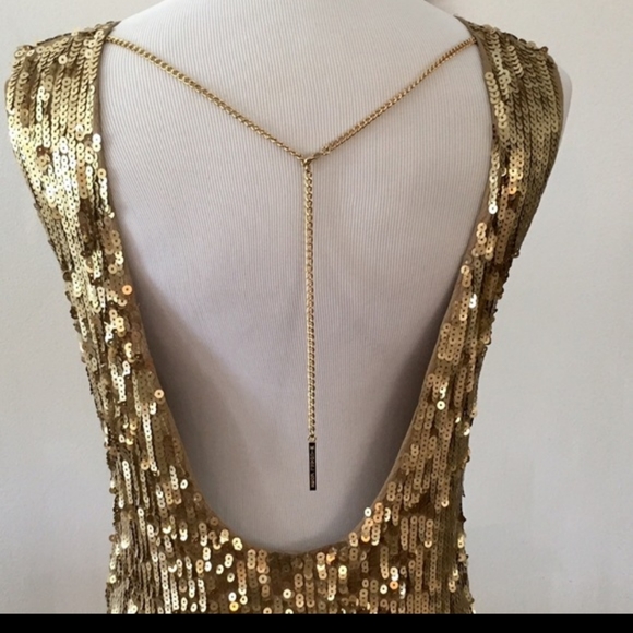 Gold sequence dress - Picture 2 of 6